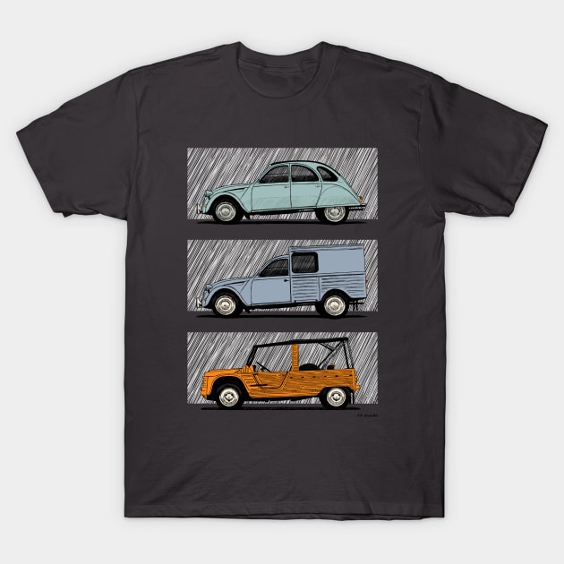 The classic frenc car and its cool derivates. T-Shirt by jaagdesign